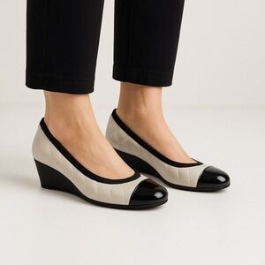 Dexflex Sz 8.5 Comfort Ballet Quilted Leather Slip On Preppy Office‎ Work Cute